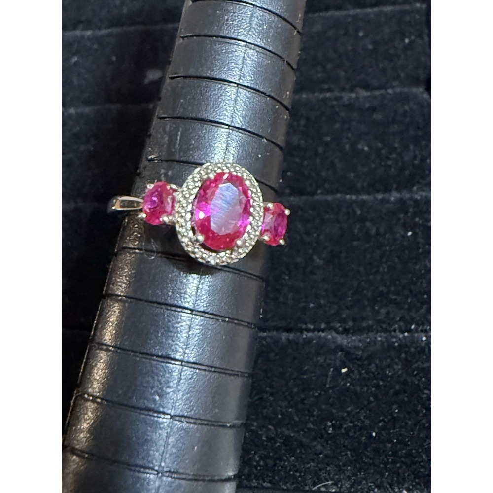 Gorgeous Pink Topaz Gemstone 925 Sterling Silver  Ring Size 6 Marked AU